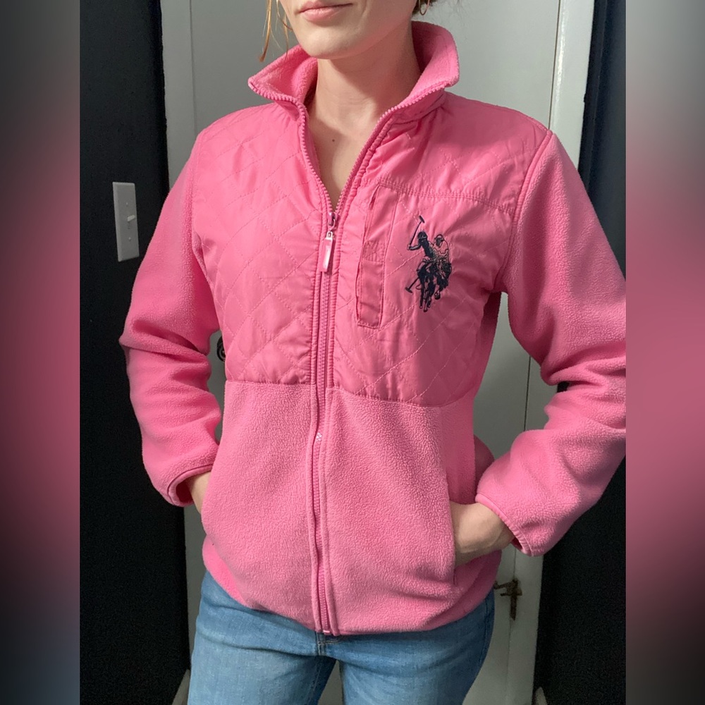 US Polo Assn zip up fleece jacket hoodie